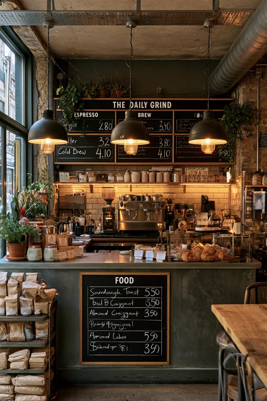 Midjourney V8.2 take with invented menu items and wrong prices on the food board