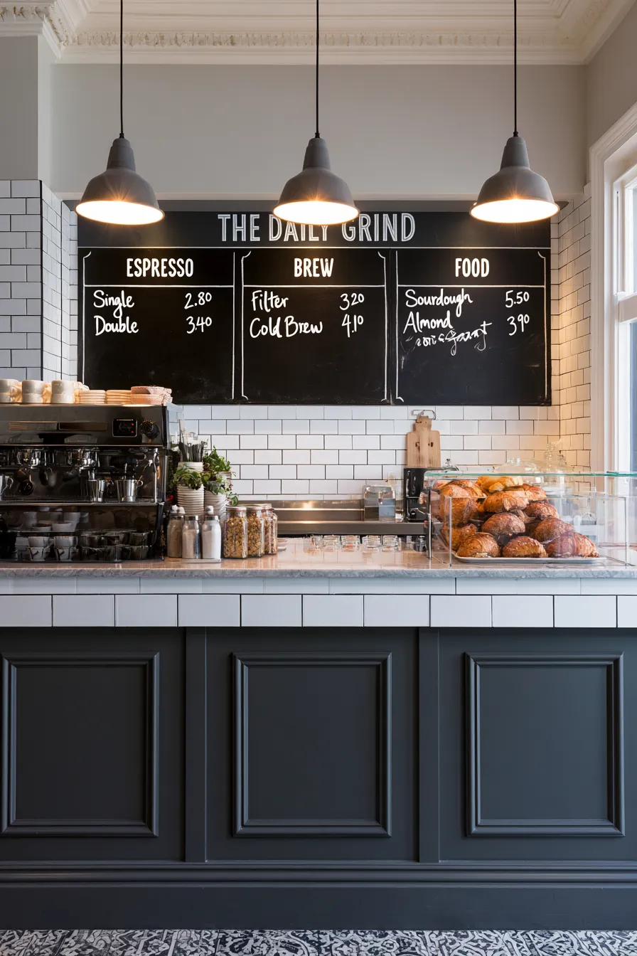 Ujian menu kafe Midjourney V8.1: tajuk utama dan harga betul, tetapi baris croissant tercoret dan satu perkataan hilang