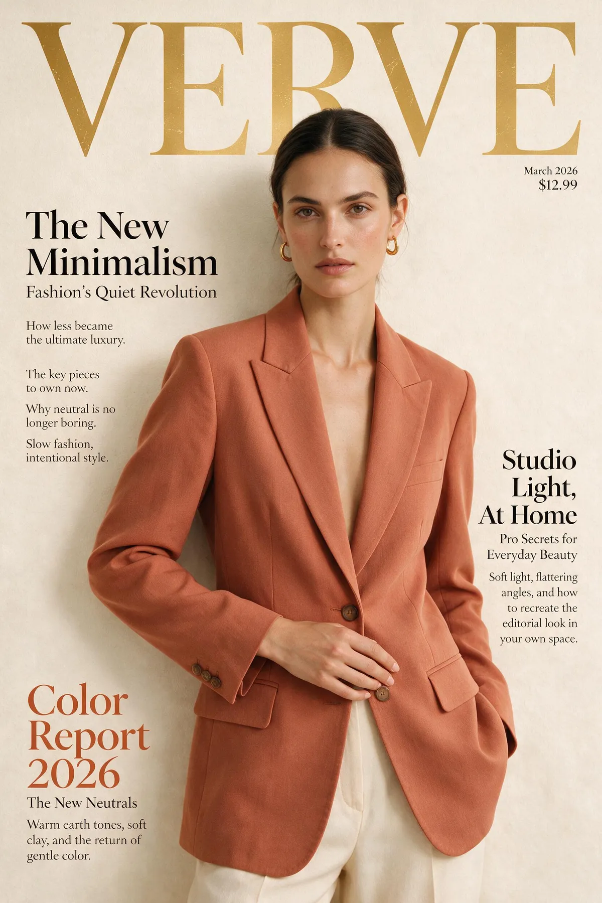Seedream 5 Pro fashion magazine cover with genuinely typeset cover lines