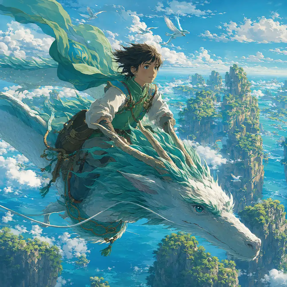 Contoh gaya tersendiri Miyazaki yang dicipta di CreateVision AI