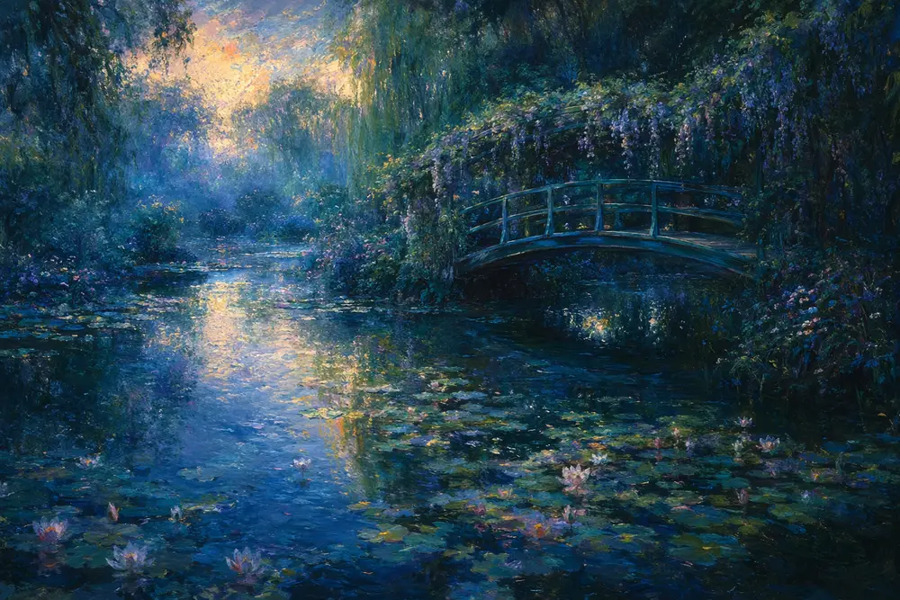 Monet signature style example created on CreateVision AI