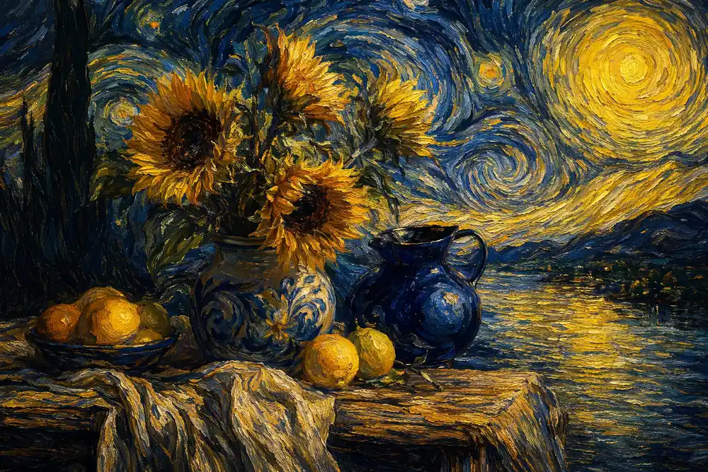 Contoh gaya tersendiri Van Gogh yang dicipta di CreateVision AI