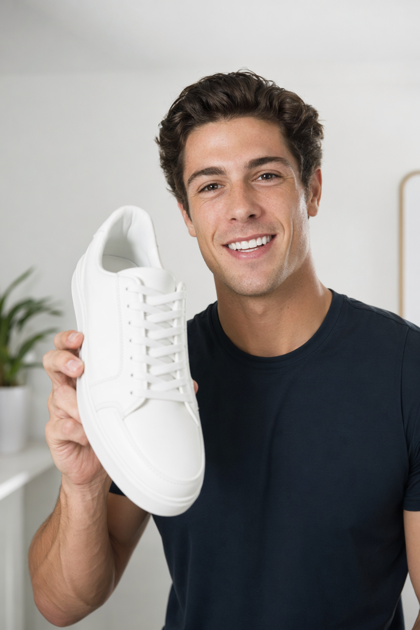 AI avatar of a sneaker reviewer presenting a shoe