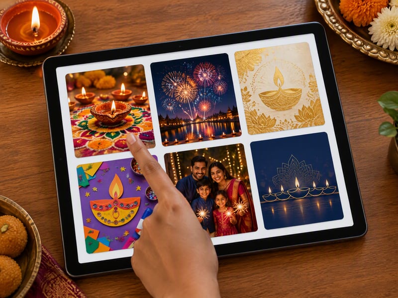 Step 2: choosing a Diwali card style and format