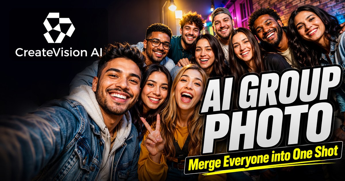 Creating Images Using Multiple People AI Group Photo Maker – Merge Photos into One | CreateVision