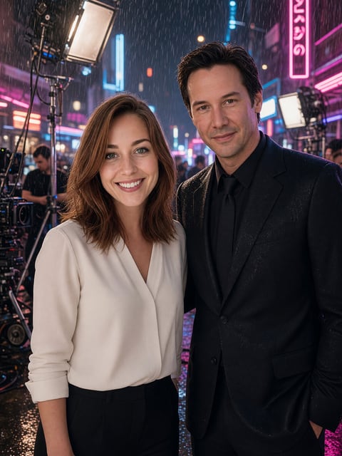 Film Set with Keanu Reeves