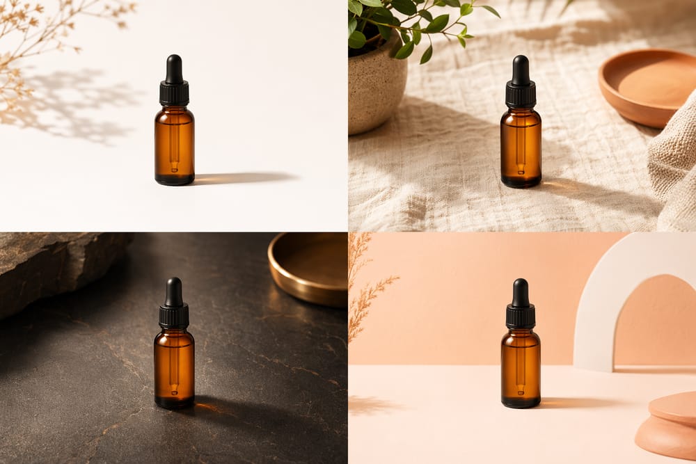 ai product photography studio and lifestyle mockup scenes