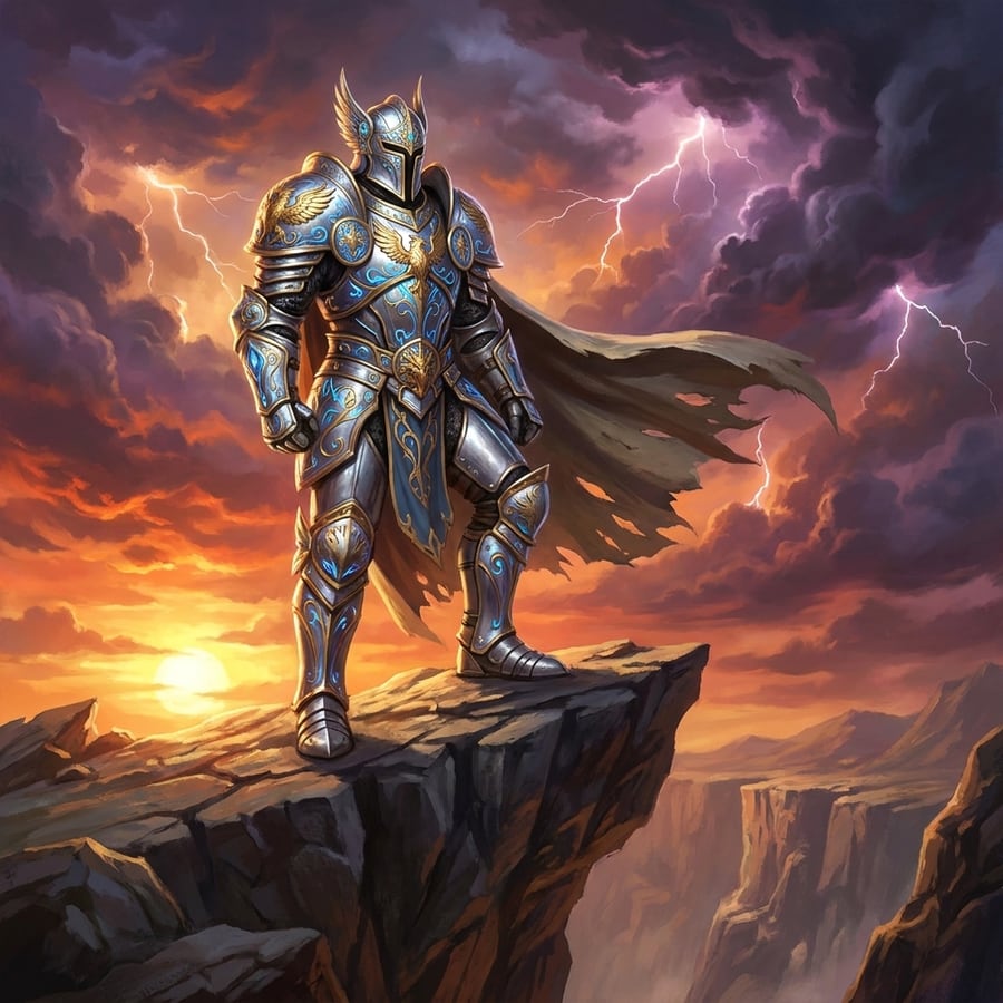 Test 3 — Detail & style: an engraved fantasy armor concept — Nano Banana Pro