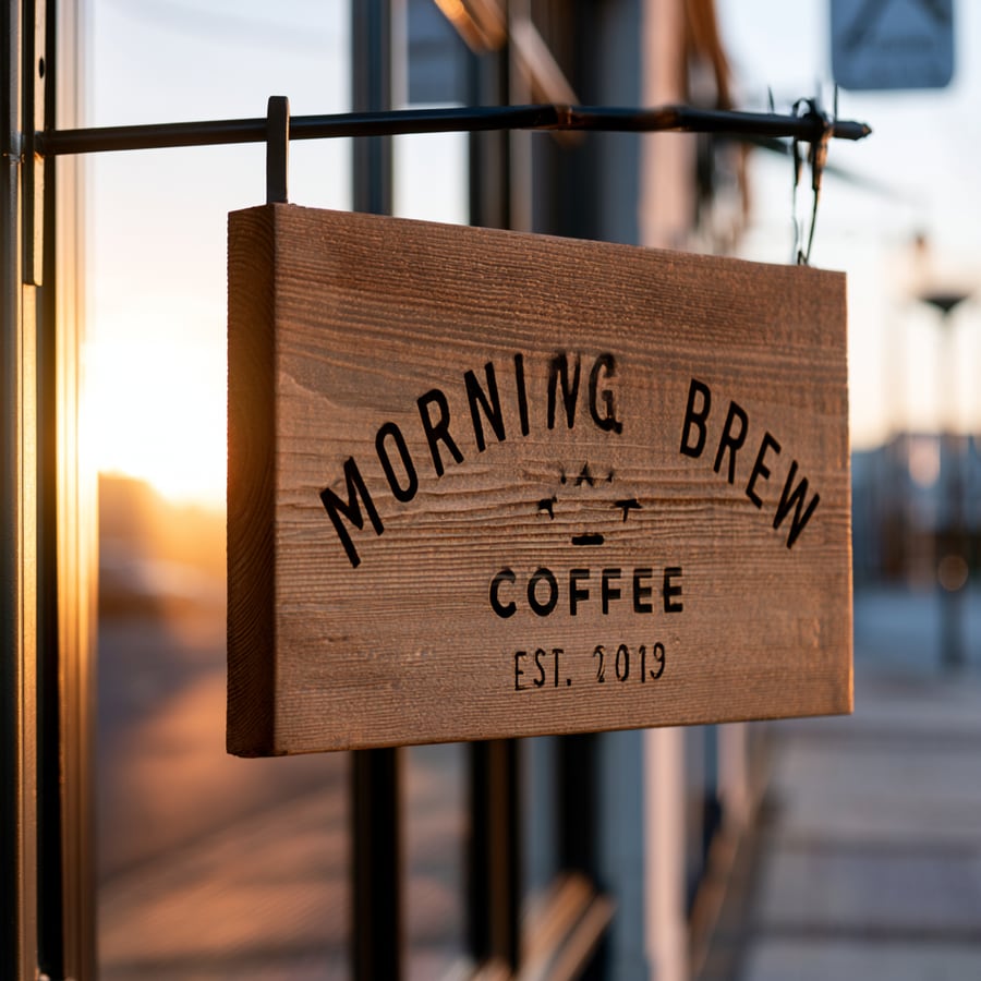 Test 1 — Text rendering: a storefront sign with exact wording — Midjourney V8.1