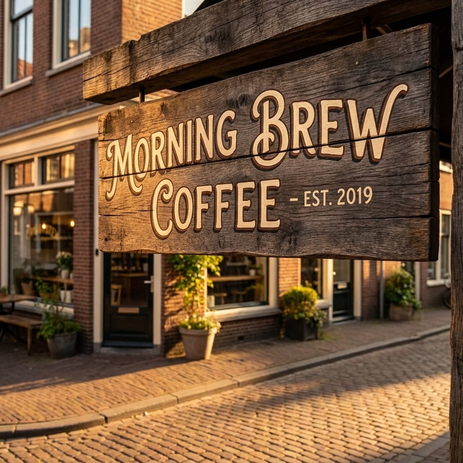 Test 1 — Text rendering: a storefront sign with exact wording — Nano Banana Pro
