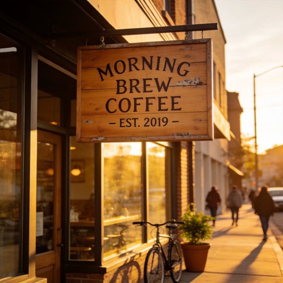 Test 1 — Text rendering: a storefront sign with exact wording — Seedream 4.5