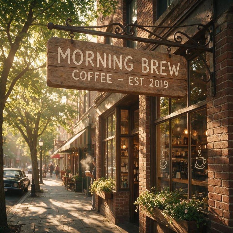 Test 1 — Text rendering: a storefront sign with exact wording — Seedream 5 Pro