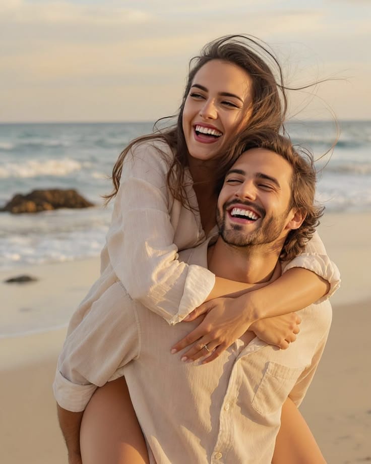 Beach Laugh Hug