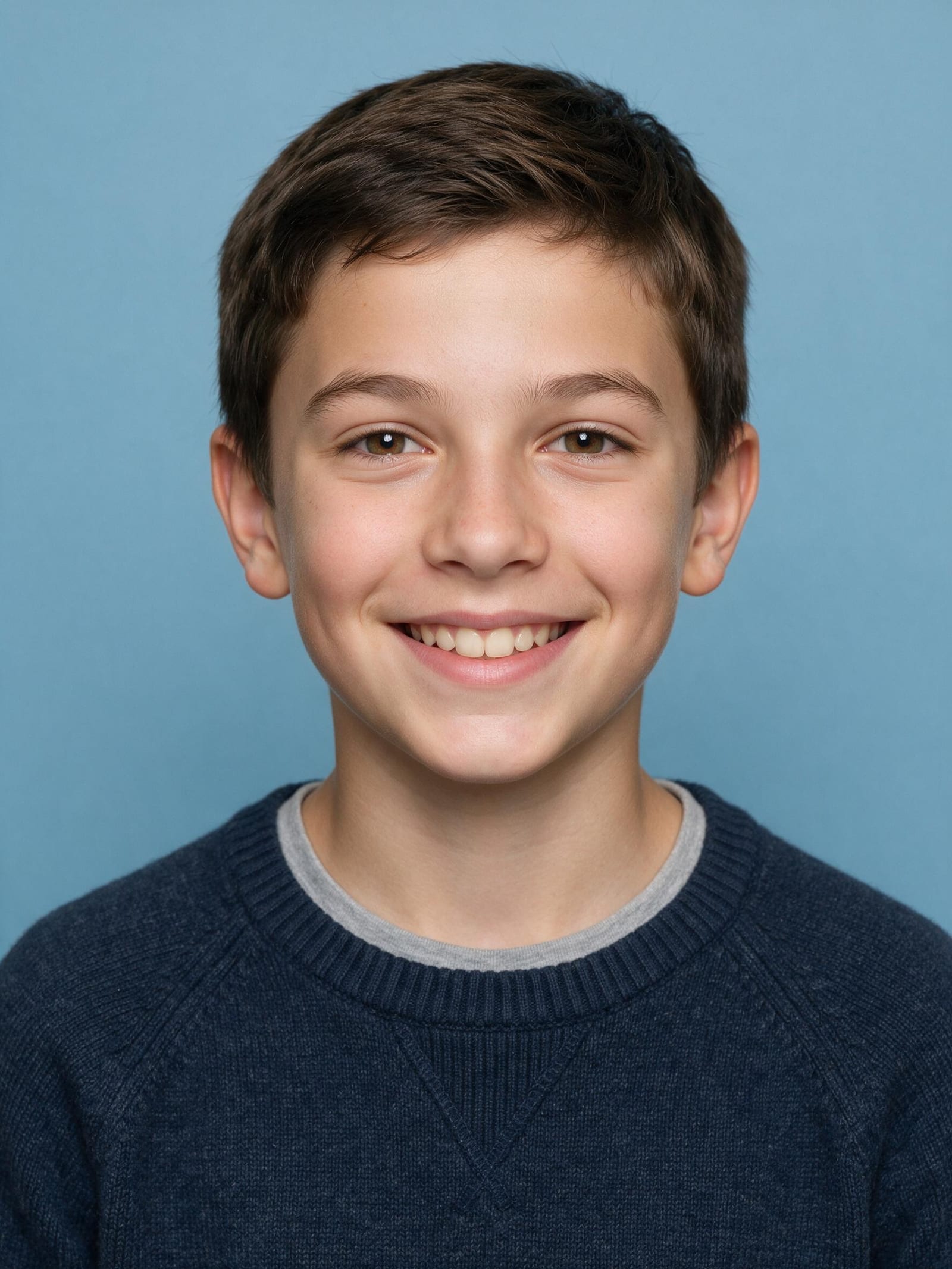 AI ID photo example — student id passport-style picture with correct size and background