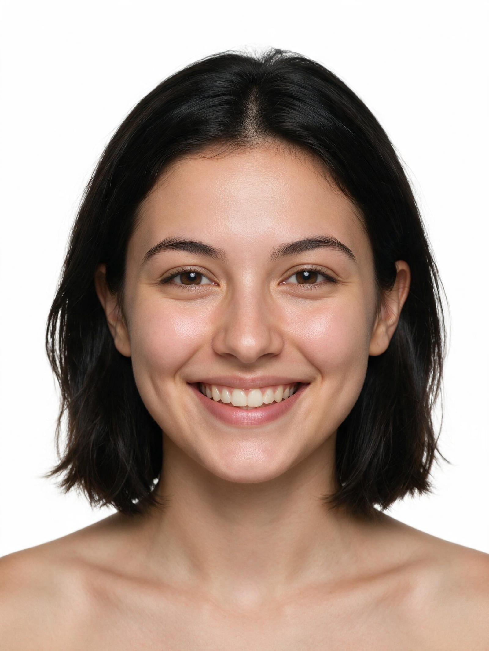 US passport photo on a pure white background with compliant framing, generated with Seedream 5 Pro on CreateVision AI, first take