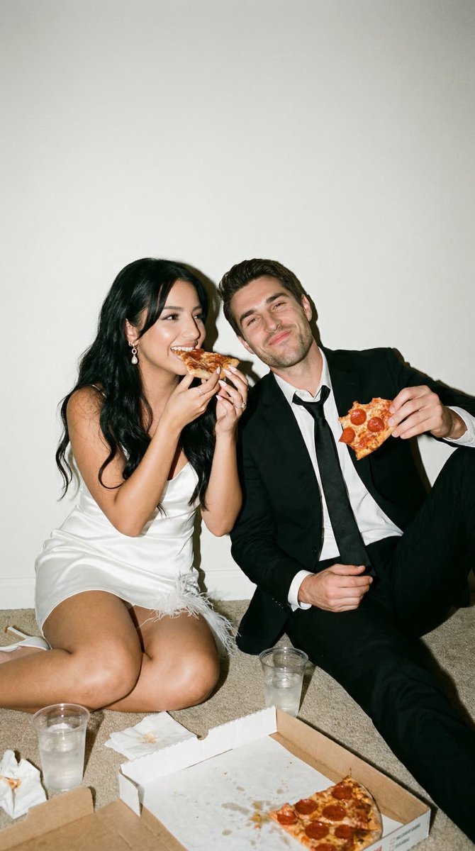 Wedding AI prompt example — Candid Wedding Afterparty Pizza Flash Editorial Prompt for Nano Banana 2