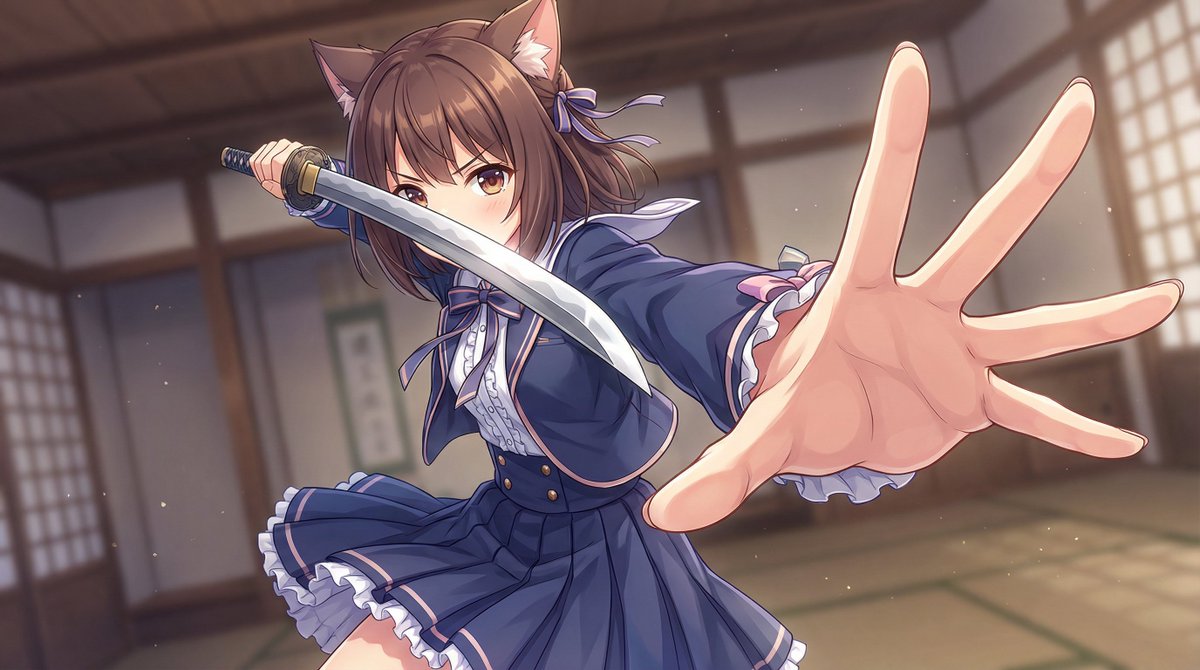 Dynamic Wide-Angle Action Pose Prompt (Gatotsu Style)