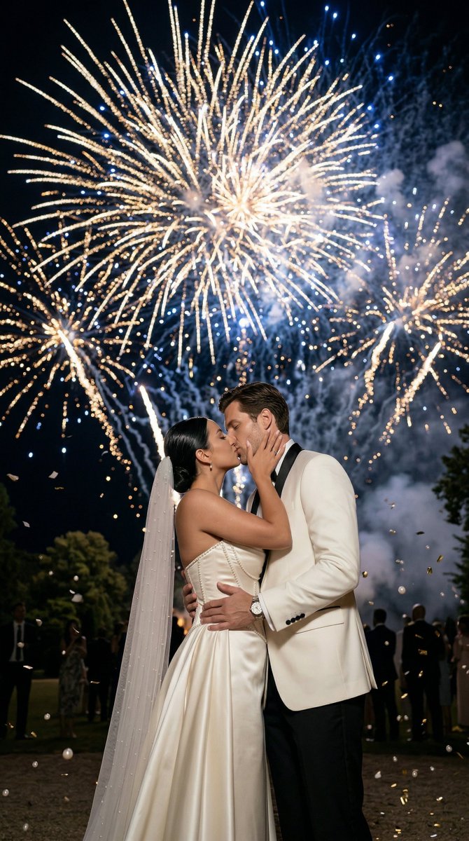 Epic Firework Wedding Kiss Image-to-Image Prompt for Nano Banana 2
