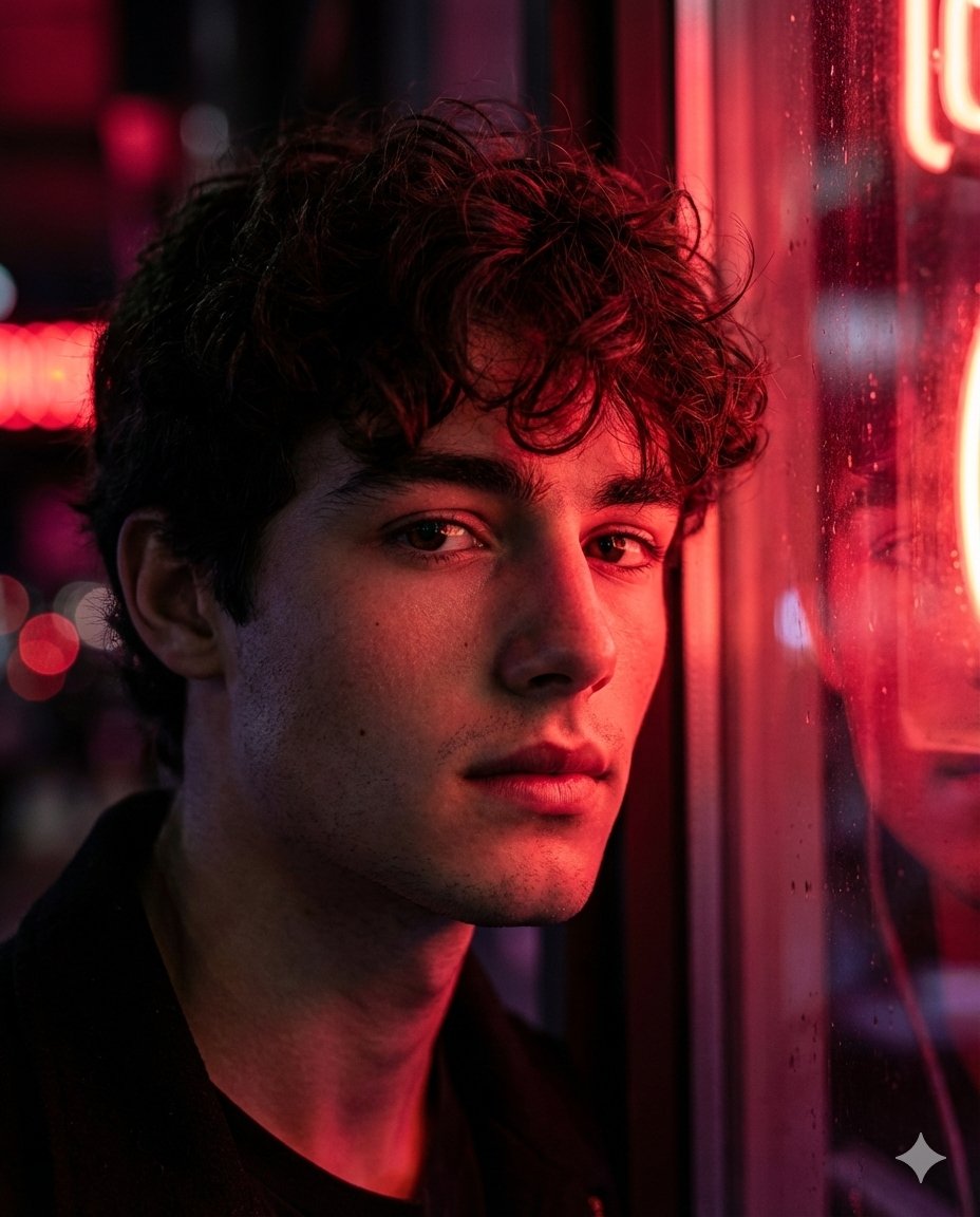 AI image generated with this prompt — Hyper-Realistic Cinematic Neon Portrait Prompt