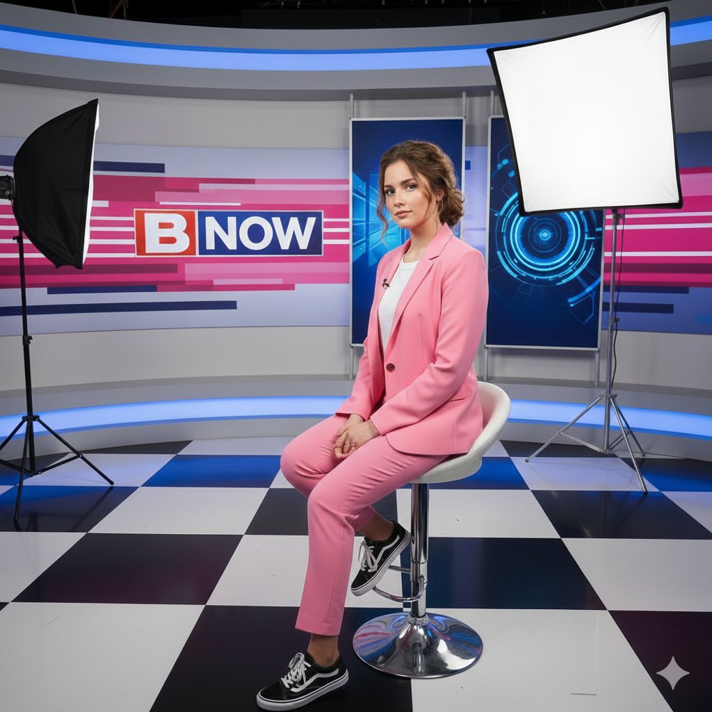 Modern Broadcast Media Aesthetic Portrait - AI Prompt | CreateVision