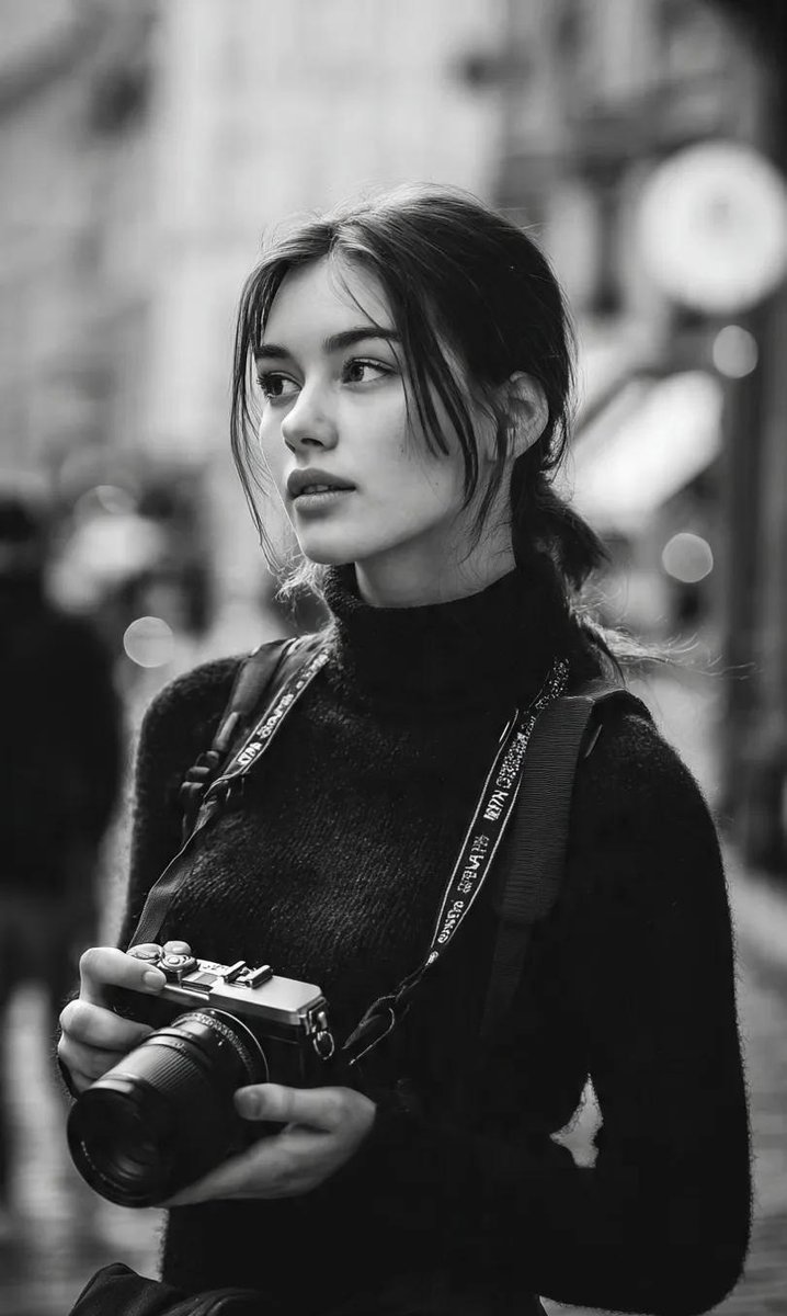 الفينتاج AI prompt example — Monochrome Street Photographer Portrait