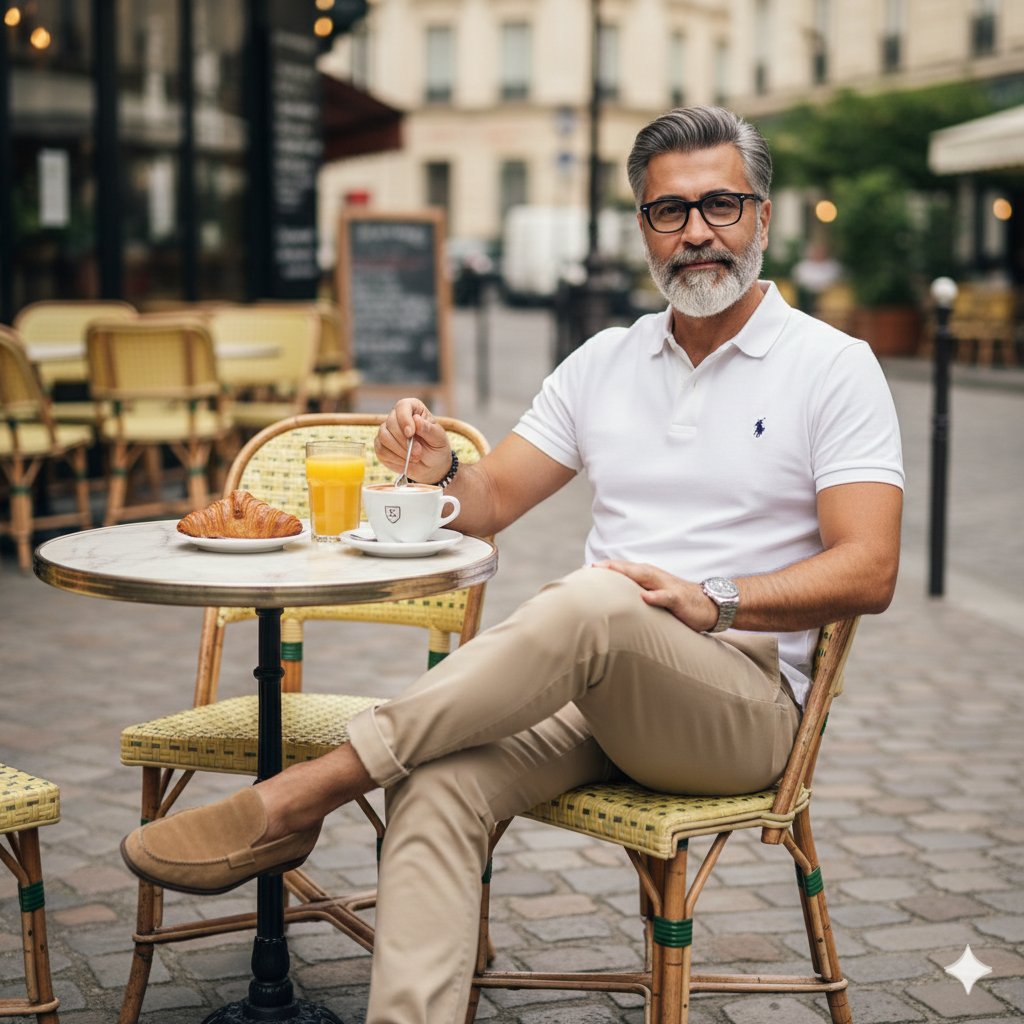 AI image generated with this prompt — Photorealistic Parisian Cafe Scene
